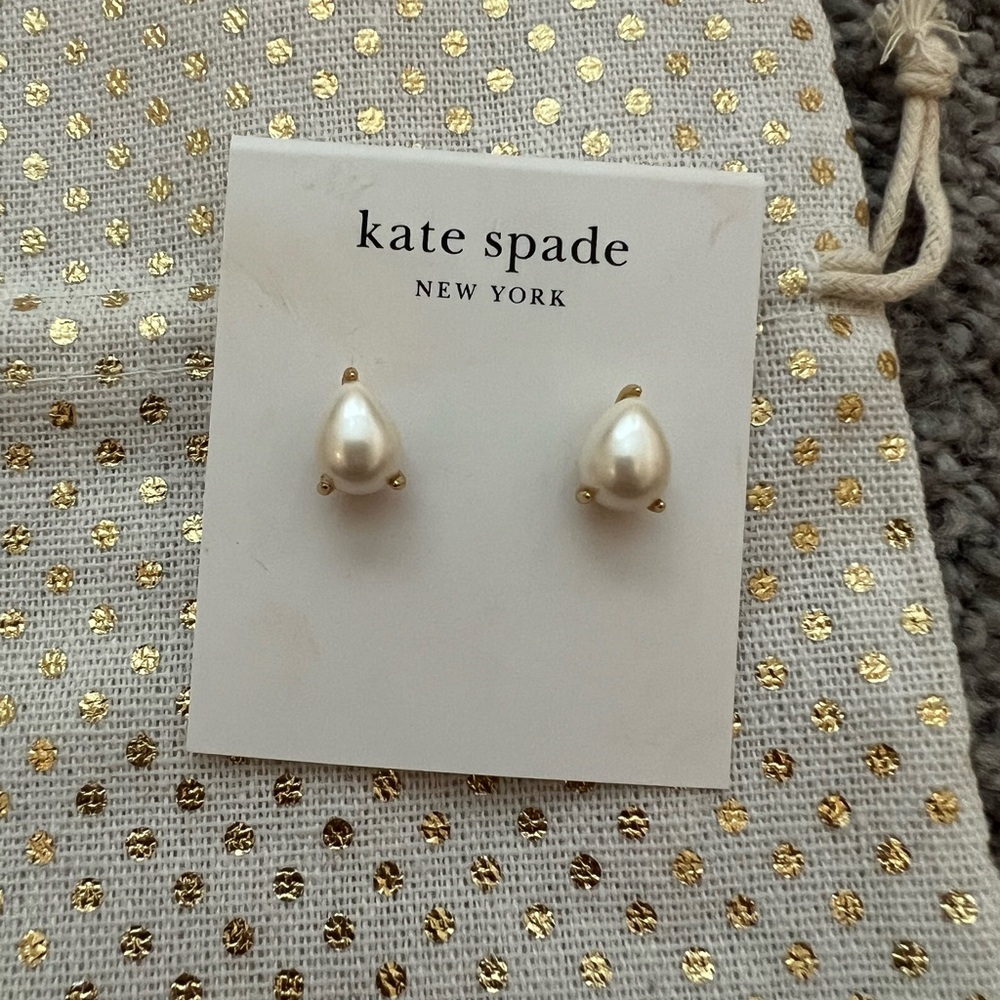 Kate Spade Pearl Teardrop Earrings New